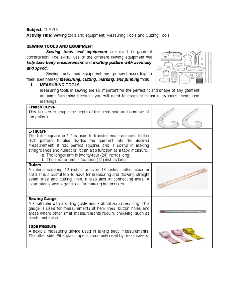 Sewing Tools and Equipment Are Used in Garment Help Take Body 