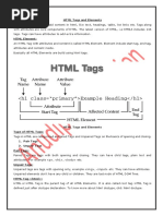 HTML Tags and Elements