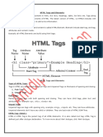 HTML Tags and Elements