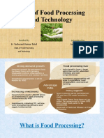 Scope of Food Processing and Technology: Guided by