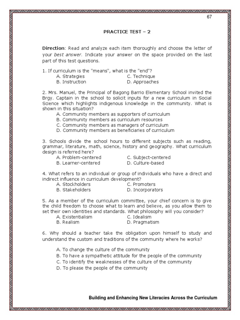 Curriculum Freedom and Philosophy Choices | PDF | Curriculum | Literacy