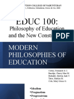 EDUC 100:: Philosophy of Education and The New Constitution