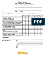 Reach Truck Daily Operator Checklist 2