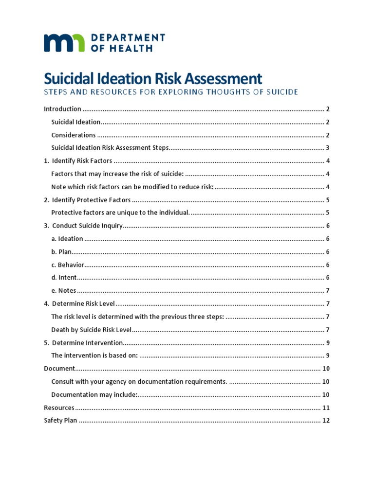 Suicidal Ideation Risk Assessment: Steps and Resources For Exploring ...