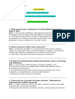 Study Material Question Bank and Answer Key Geography: Chapter-1: Resource and Development