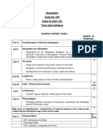 Geography Code No. 029 Class XI (2021-22) Term Wise Syllabus