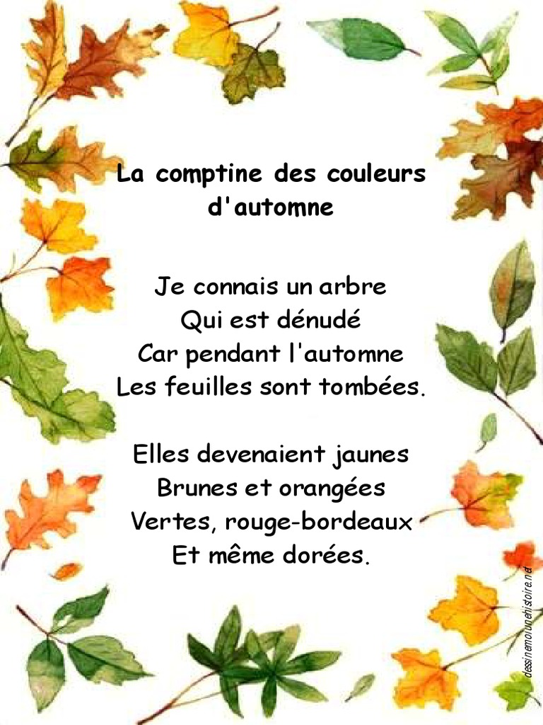 La Comptine Des Couleurs D automne La Comptine Des Couleurs D Automne | PDF