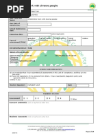 CHCDIV001 Work With Diverse People: Student Questions Case Study/ Scenarios Observations Oral Questions Other