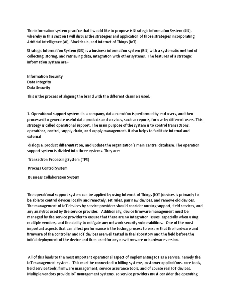 A Strategic Information System | PDF | Strategic Management | Internet ...