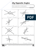 Differentiated Vertically Opposite Angles Activity Sheet