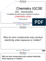 Flashcards - Investigating Electrolysis - Edexcel Chemistry IGCSE