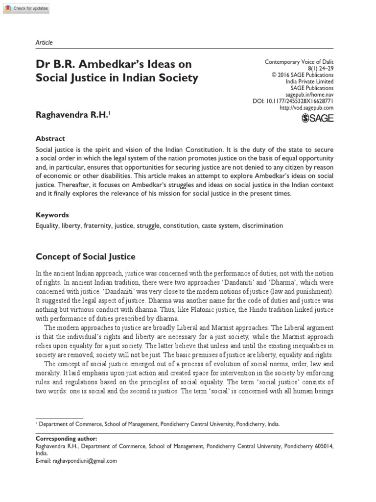 Dr. Ambedkar On Social Justice | PDF | Dalit | Justice
