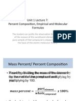 Unit 1 Lecture 7: Percent Composition, Empirical and Molecular Formulas