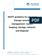 WCPT Guideline For Physical Therapy Records Management: Record Keeping, Storage, Retrieval and Disposal