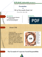 CSR of Mercantile Bank LTD.: Presentation