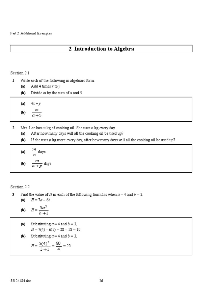 (BK 1) 02 Introduction To Algebra | PDF | Mathematical Concepts ...
