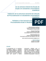 Validação da estrutura fatorial da Escala de Procrastinação em estudantes universitários brasileiros.