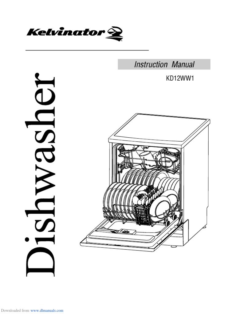 Kelvinator KD12WW1 Instruction Manual PDF Dishwasher Domestic