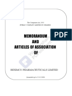 Memorandum AND Articles of Association OF: Beximco Pharmaceuticals Limited