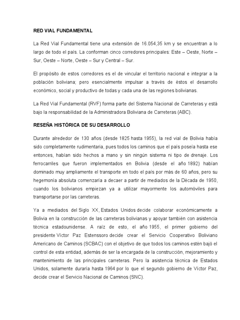Red Vial Fundamental de Bolivia 2025 | PDF | Bolivia | La carretera