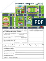 Dando Direcciones en Español Ejercicios Giving Directions in Spanish PDF Worksheet