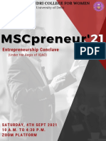 Mscpreneur' Mscpreneur'21: Entrepreneurship Conclave