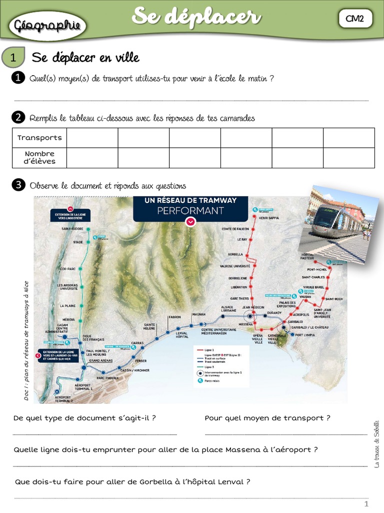 évaluation Se Déplacer Au Quotidien Dans Le Monde Cm2 G5 CM2 Se Déplacer | PDF | Transport | Transport public
