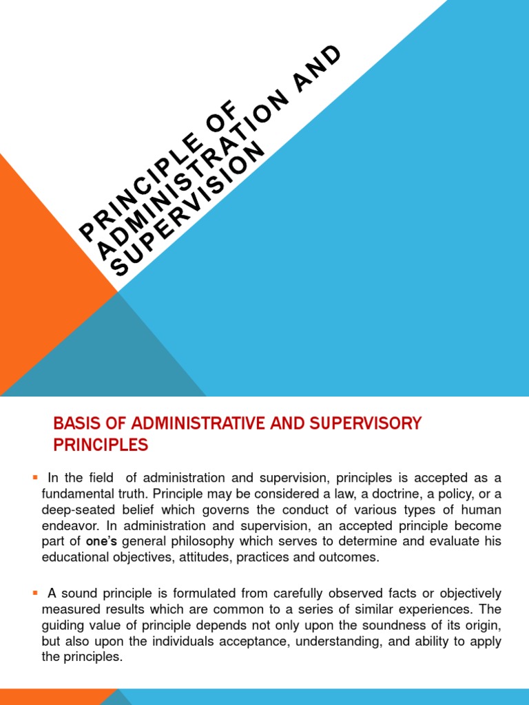 Principleofadministrationandsupervision 180907132531 | PDF | Teachers ...