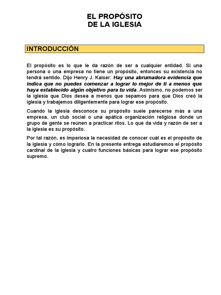 Propósito y Funciones de la Iglesia | PDF | Cristo (título) | Salmos