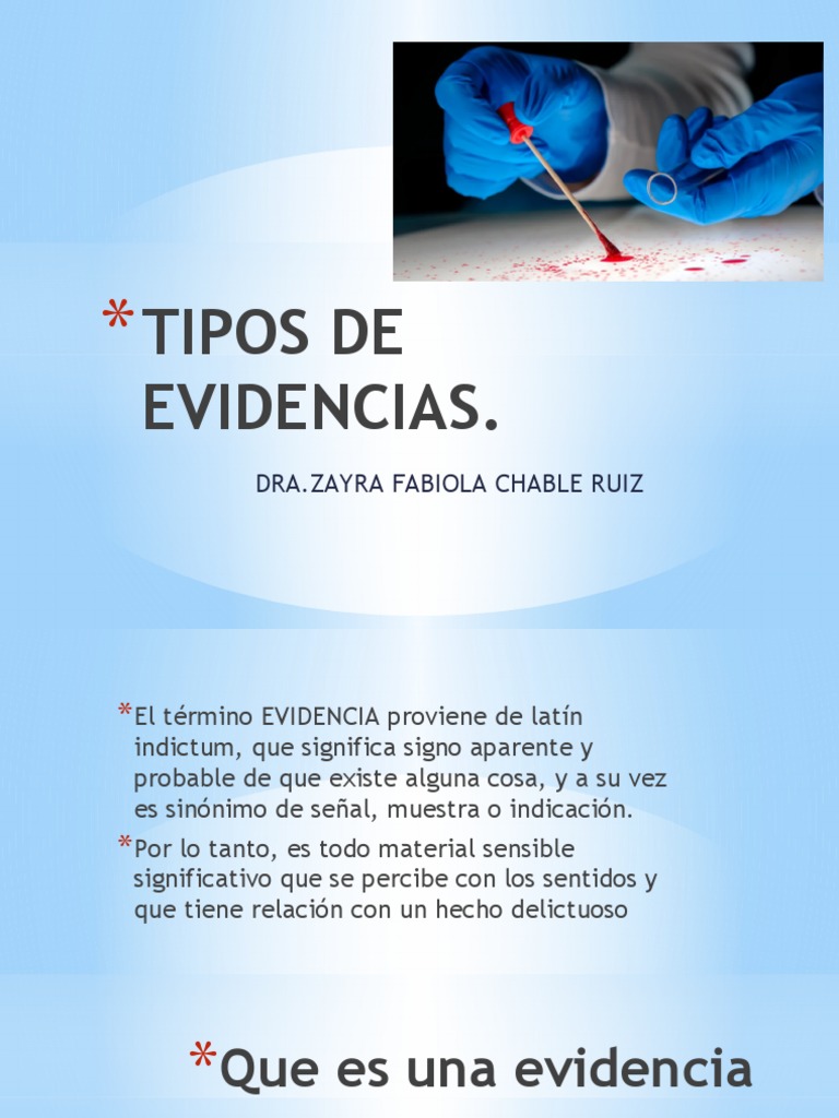 Tipos de Evidencias | PDF | Adn | Contaminación