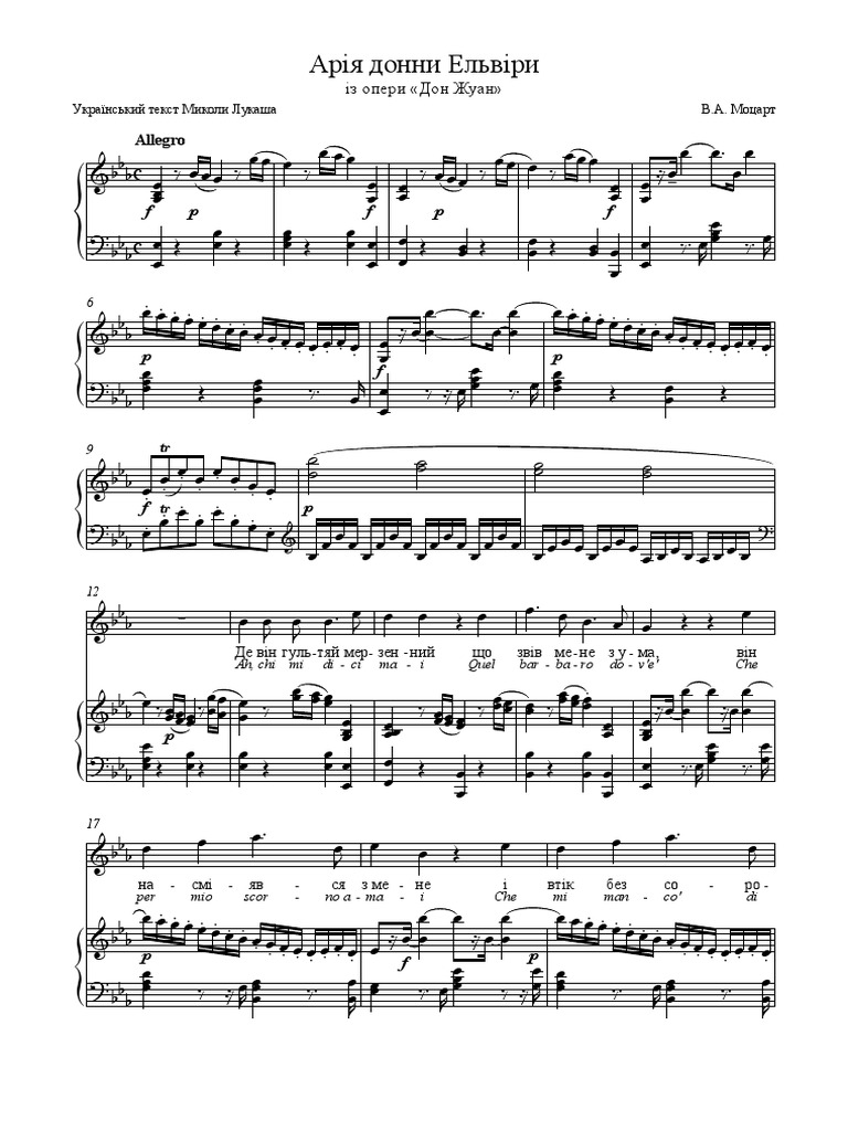 Ah! Chi Mi Dice Mai Mozart PDF