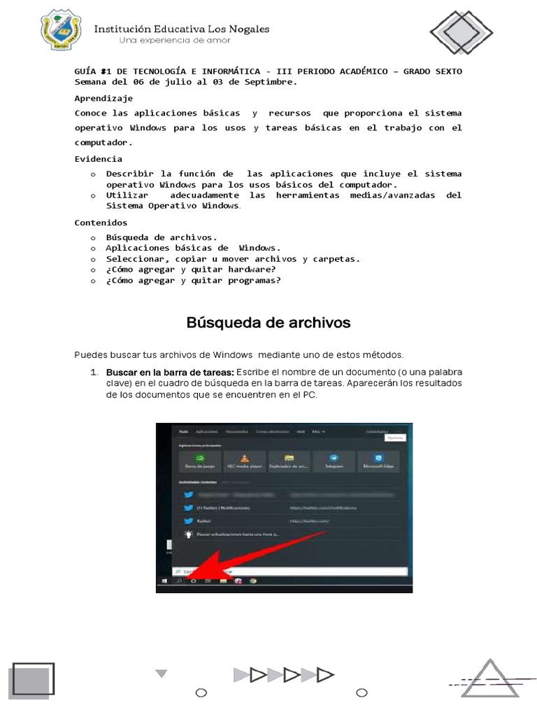 Aplicaciones Básicas de Windows para Sexto | PDF | Archivo de ...