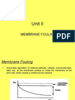 Unit II: Membrane Fouling