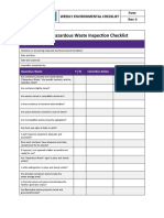 Weekly Hazardous Waste Inspection Checklist