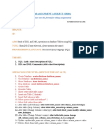 DBMS LAB ASSIGNMENT 1 SQL DDL DML