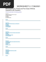 Worksheet-3 17/06/2021: Microorganisms: Friend and Foe Class 8 Mcqs Questions With Answers