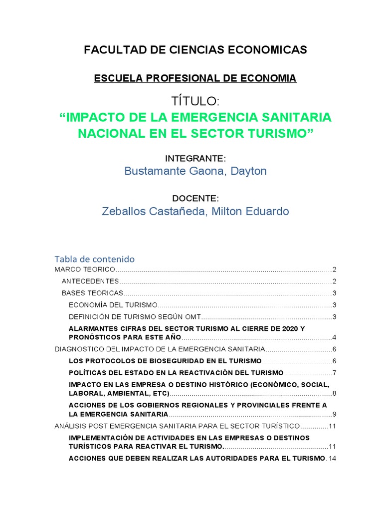 Impacto del COVID-19 en el Turismo | PDF | Turismo | Economias
