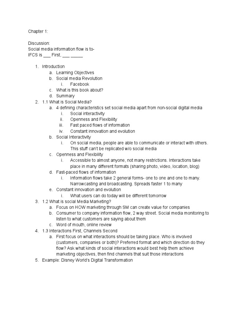 Social Media For Business Chapter 1 Notes | PDF