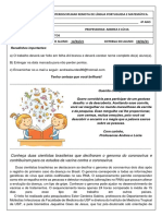 Trabalho Interdisciplinar - 4º Ano - 2021 - Português e Matemática - 1º TRIMESTRE - Atualizado