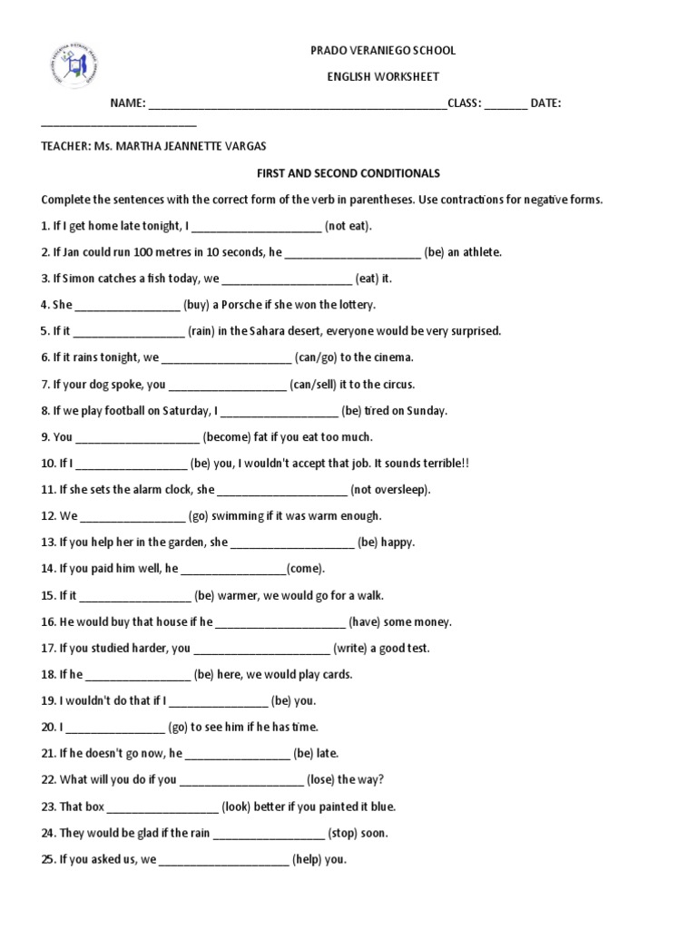 First and Second Conditionals | PDF