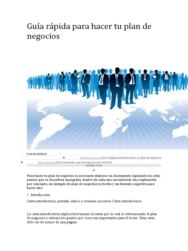 Guía Completa para Plan de Negocios | PDF | Marketing | Producto (Negocio)