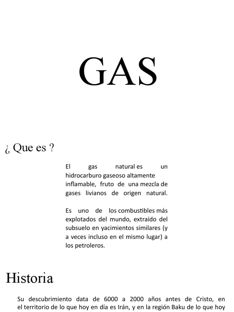 Historia y características del gas natural | PDF | Gas natural | Petróleo