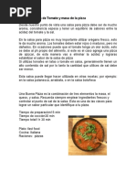 Receta La Salsa de Tomate y Masa de La Pizza