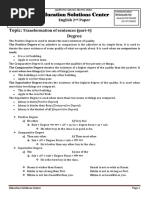 Transformation of Sentences (Part-4)