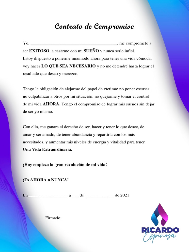 Contrato de Compromiso Nuevo PDF