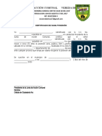 Certificado posesión JAC Vereda Brisas