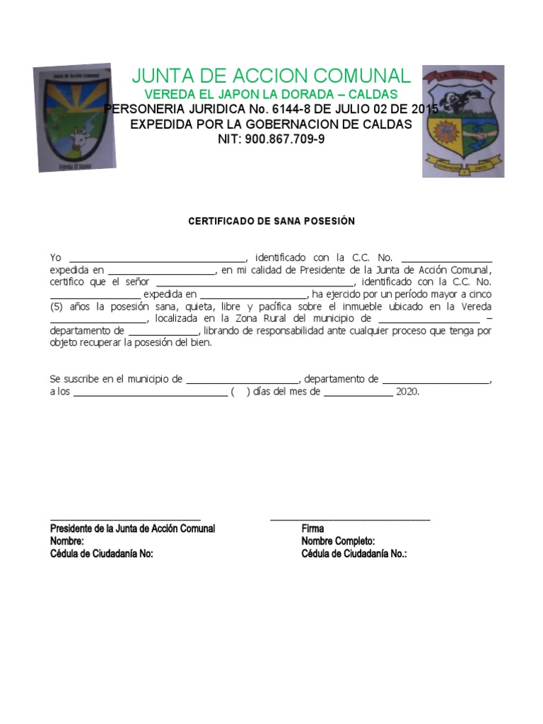 Acta de Posesion Terreno | PDF