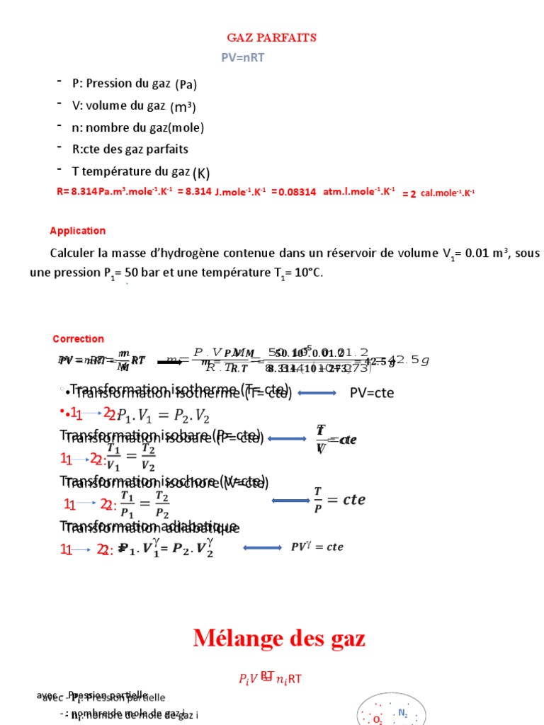 THERMODYNAMIQUE | PDF | Pression | Gaz