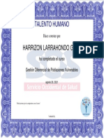 Certificado Gestión de Poblaciones Vulnerables Harrizon