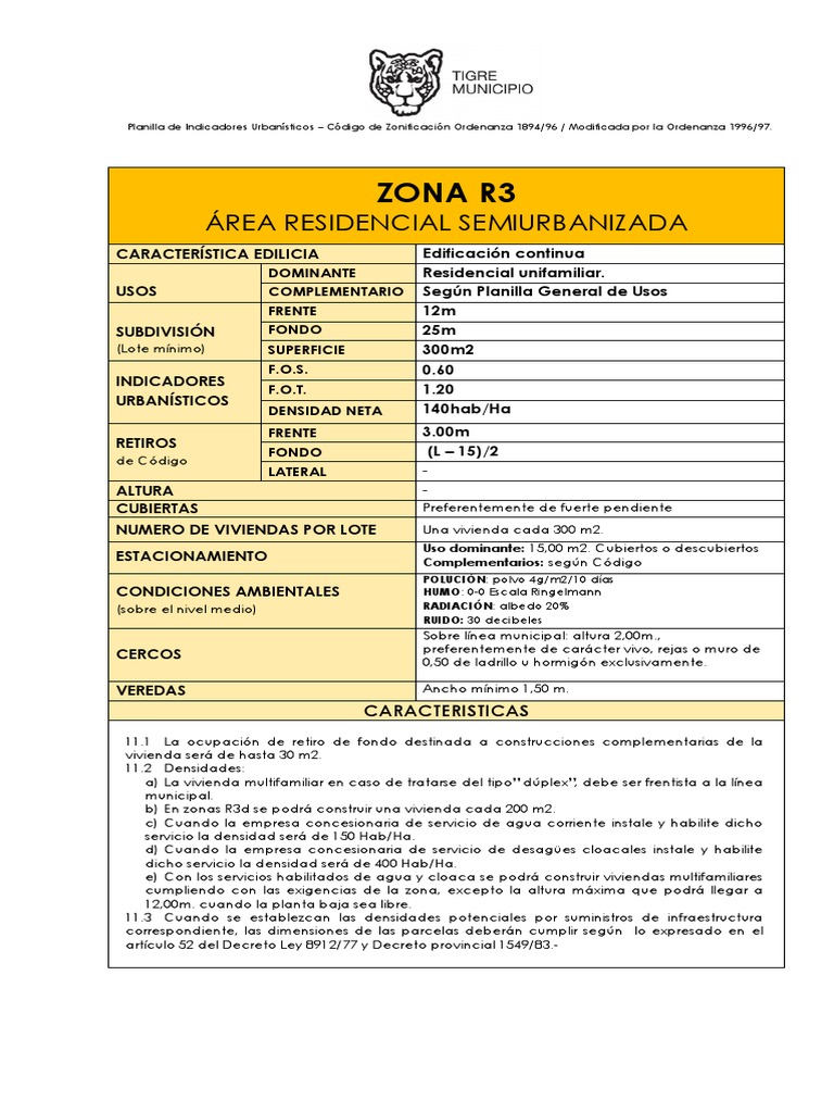 Zonificación R3: Indicadores Urbanísticos | PDF | Naturaleza